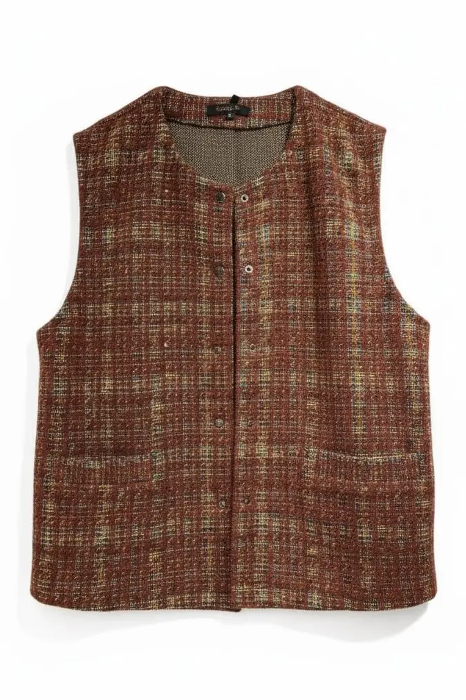 Chaleco tweed mezclilla rojo Baviera